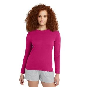 Hanes Women's Crew Neck T-Shirt with Long Sleeves, Sizes XL